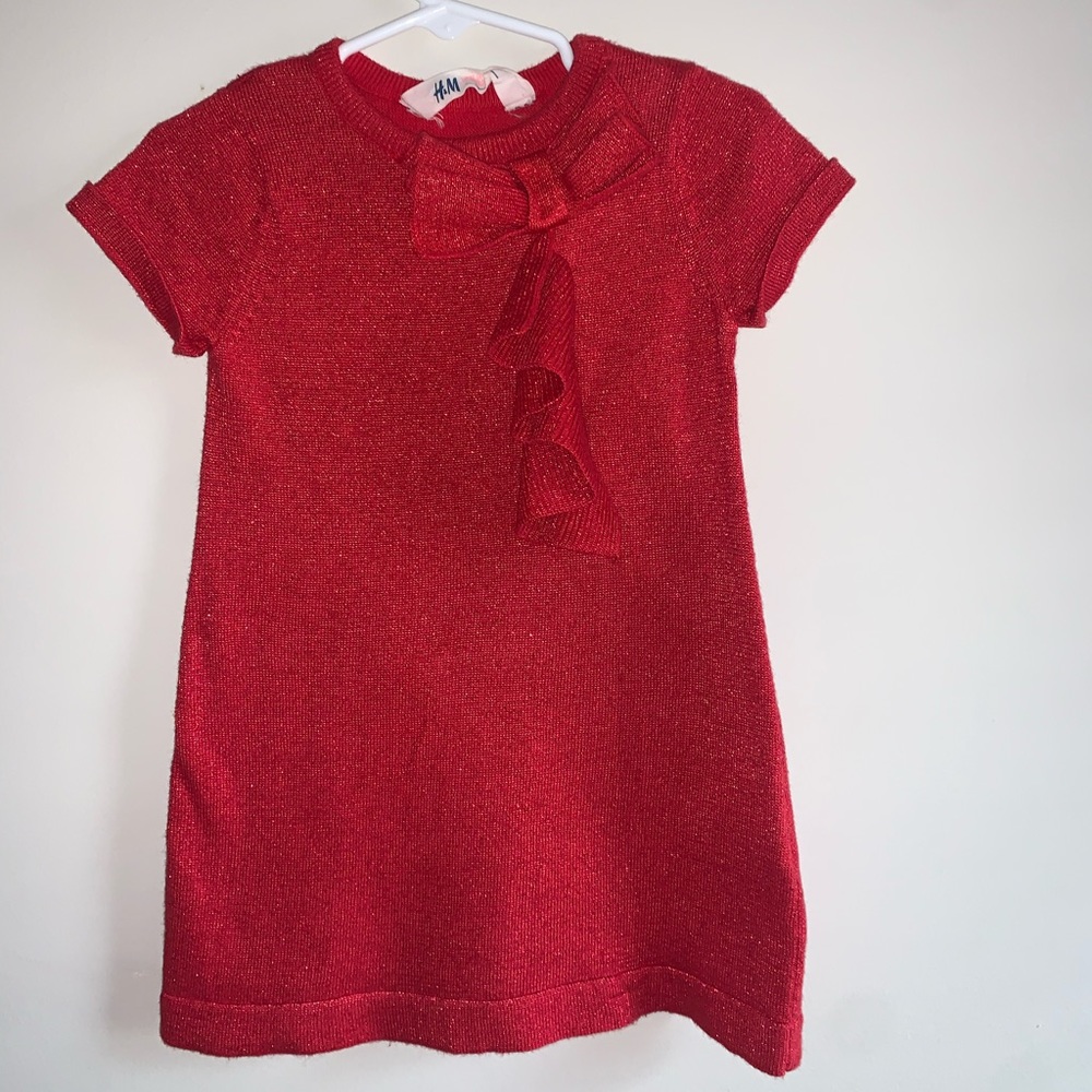 Red Sparkle Sweater Dress 2T